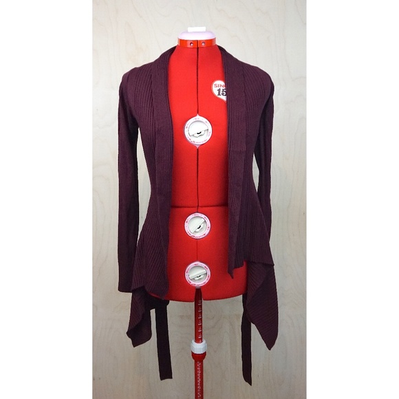 ModCloth (MAK) "Coastal Cafe" Cardigan in "Merlot" - Picture 2 of 7